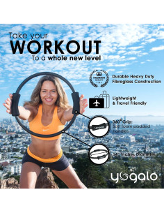Conjunto de Pilates Yogalo: Anillo 35cm, Pelota 25cm, 3 Bandas 2