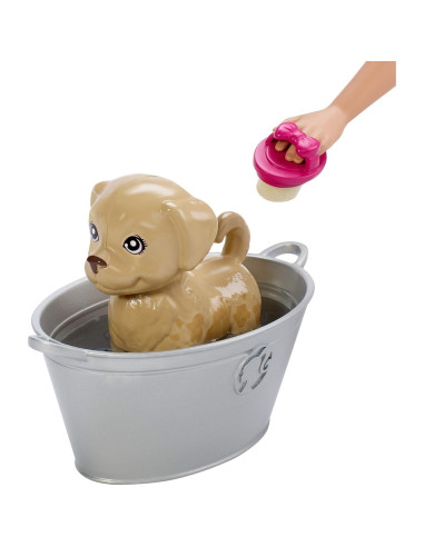 Barbie Juego 'n Lavar Mascotas con 3 Animales y Accesorios