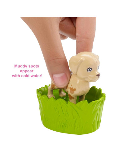 Barbie Juego 'n Lavar Mascotas con 3 Animales y Accesorios