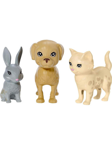 Barbie Juego 'n Lavar Mascotas con 3 Animales y Accesorios