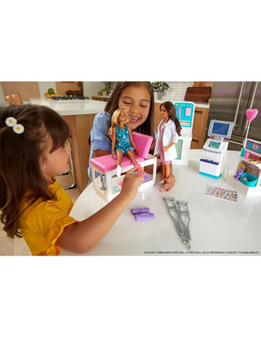 Juego de Clínica de Yeso Rápido Barbie con Muñeca 30 Accesorios