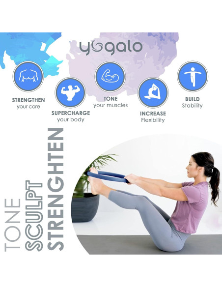Conjunto de Pilates Yogalo: Anillo 35cm, Pelota 25cm, 3 Bandas Conjunto de Pilates Yogalo: Anillo 35cm, Pelota 25cm, 3 Bandas