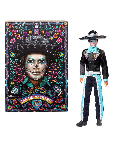 Muñeca Ken Barbie Día de Muertos 2024 Traje Negro Azul