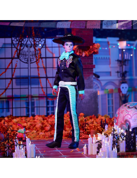 Muñeca Ken Barbie Día de Muertos 2024 Traje Negro Azul