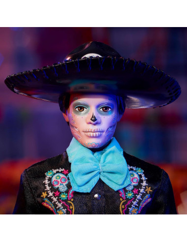 Muñeca Ken Barbie Día de Muertos 2024 Traje Negro Azul