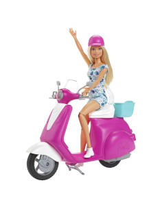 Muñeca Barbie con Scooter Rosa Mattel 9.5x29.2 cm