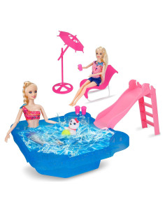 Conjunto de Juego de Piscina Bettina con Tobogán y Accesorios