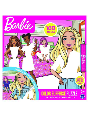Rompecabezas de Color Sorpresa Barbie 100 Piezas con Lápiz de Agua
