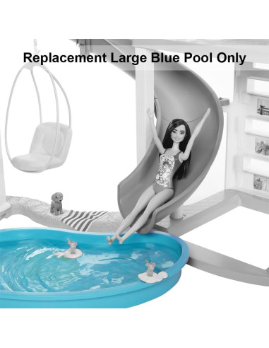 Repuesto Piscina Grande Azul para Casa de Muñecas Barbie HMX10