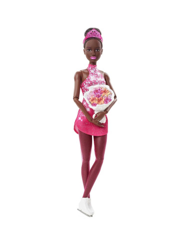 Muñeca Barbie Patinadora de Invierno 30.48 cm Rosa Mattel