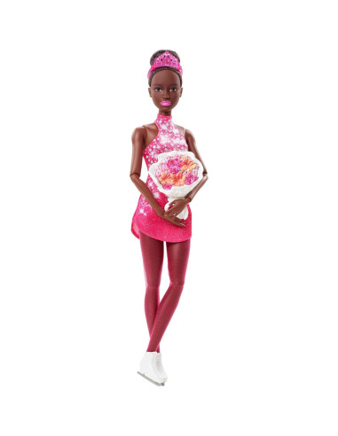 Muñeca Barbie Patinadora de Invierno 30.48 cm Rosa Mattel