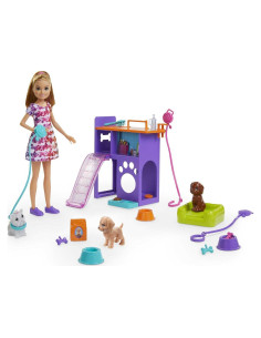 Muñeca Stacie con Cachorros y Estación de Juego - Barbie