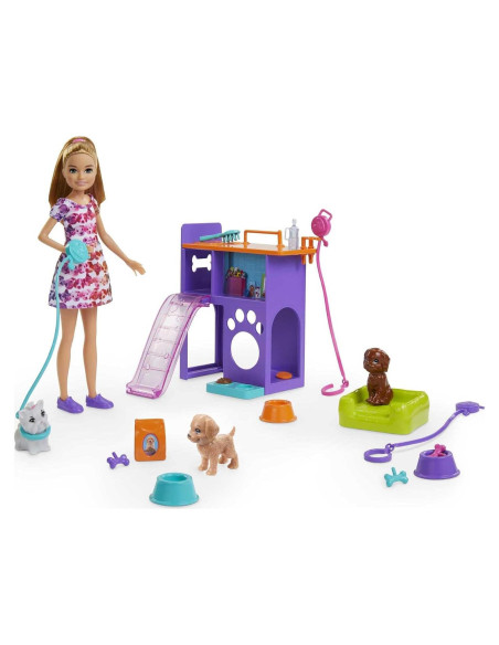 Muñeca Stacie con Cachorros y Estación de Juego - Barbie