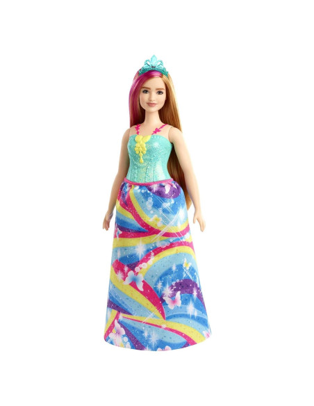 Muñeca Princesa Barbie Dreamtopia 30 cm Rubia con Mechas Rosadas