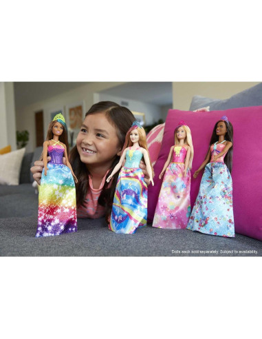 Muñeca Princesa Barbie Dreamtopia 30 cm Rubia con Mechas Rosadas