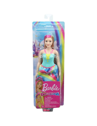 Muñeca Princesa Barbie Dreamtopia 30 cm Rubia con Mechas Rosadas