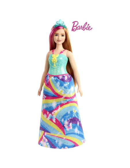 Muñeca Princesa Barbie Dreamtopia 30 cm Rubia con Mechas Rosadas