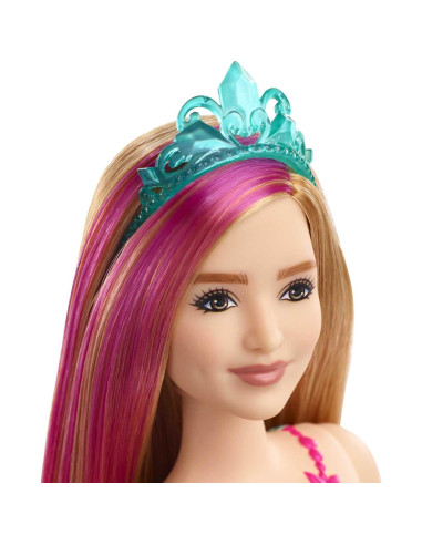 Muñeca Princesa Barbie Dreamtopia 30 cm Rubia con Mechas Rosadas