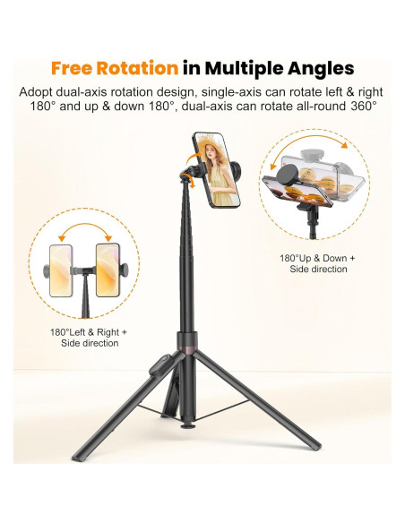 Trípode Automático TONEOF 168cm con Luz Selfie LED 60