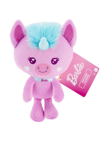 Peluche Unicornio Rosa Barbie 17.78 cm con Collar Brillante
