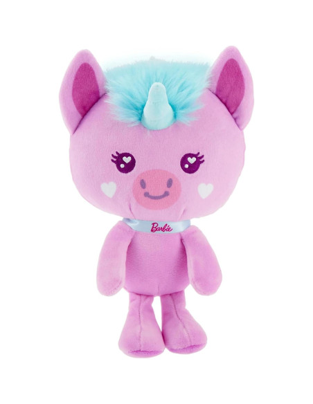 Peluche Unicornio Rosa Barbie 17.78 cm con Collar Brillante