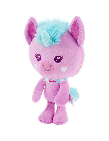 Peluche Unicornio Rosa Barbie 17.78 cm con Collar Brillante