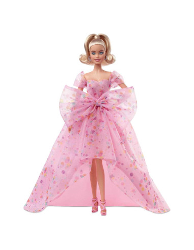 Muñeca Barbie Deseos de Cumpleaños 29.2cm Rubia con Gown Rosa