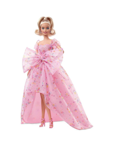 Muñeca Barbie Deseos de Cumpleaños 29.2cm Rubia con Gown Rosa