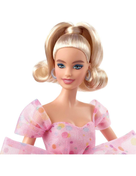 Muñeca Barbie Deseos de Cumpleaños 29.2cm Rubia con Gown Rosa