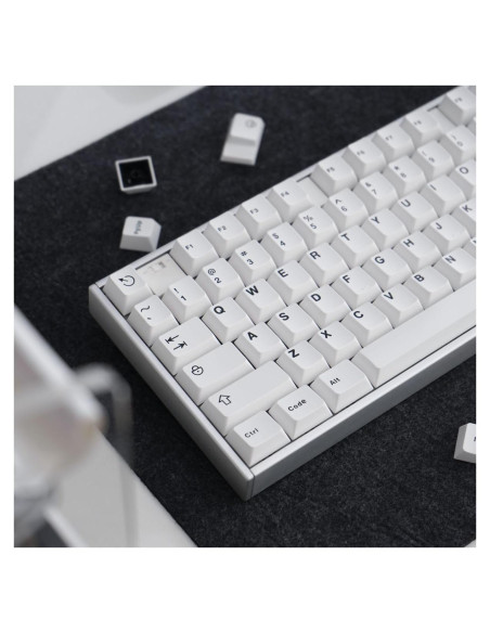 Juego de Teclas Blancas Doubleshot Mintcaps para Teclado Mecánico