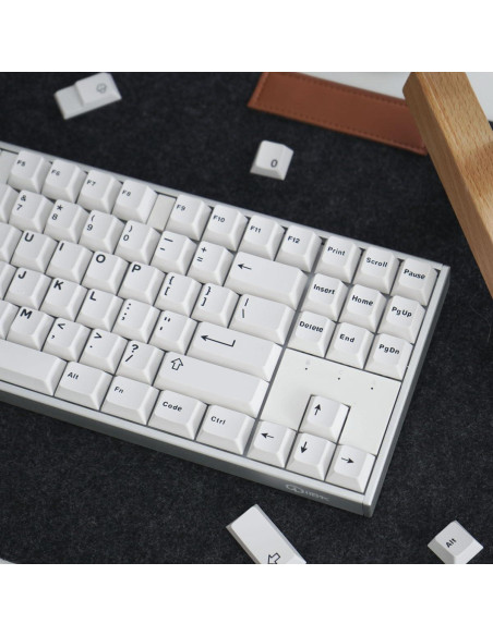 Juego de Teclas Blancas Doubleshot Mintcaps para Teclado Mecánico