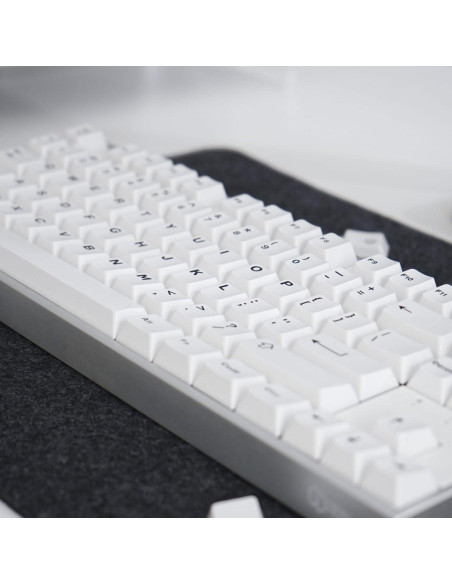 Juego de Teclas Blancas Doubleshot Mintcaps para Teclado Mecánico