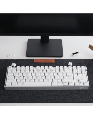 Juego de Teclas Blancas Doubleshot Mintcaps para Teclado Mecánico