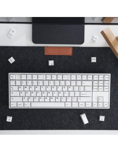 Juego de Teclas Blancas Doubleshot Mintcaps para Teclado Mecánico