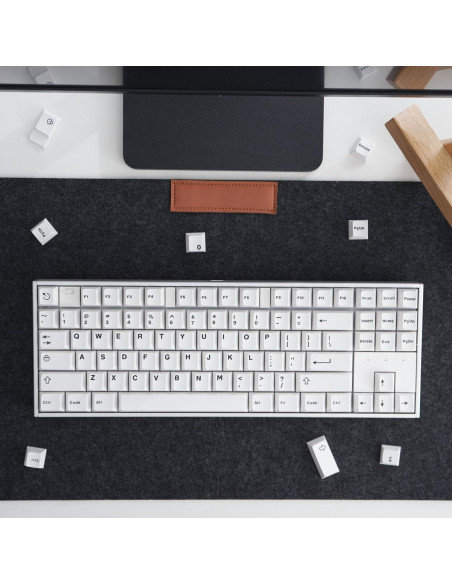 Juego de Teclas Blancas Doubleshot Mintcaps para Teclado Mecánico