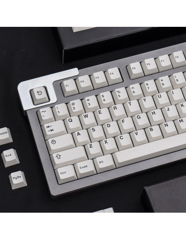 Juego de Teclas Blancas Doubleshot Mintcaps para Teclado Mecánico