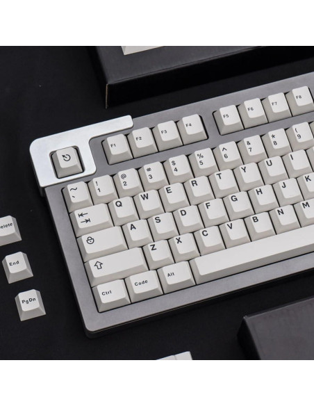 Juego de Teclas Blancas Doubleshot Mintcaps para Teclado Mecánico