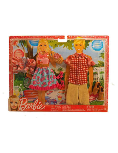 Set de Ropa de Moda Barbie y Ken Picnic X7864 - 3 años+