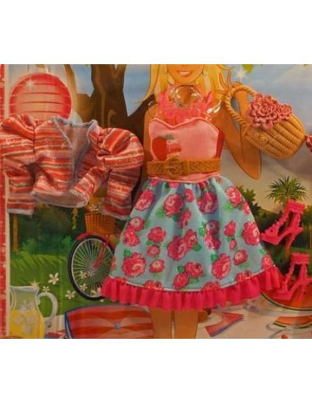 Set de Ropa de Moda Barbie y Ken Picnic X7864 - 3 años+