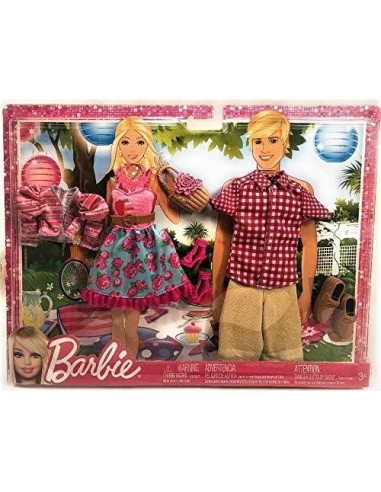 Set de Ropa de Moda Barbie y Ken Picnic X7864 - 3 años+