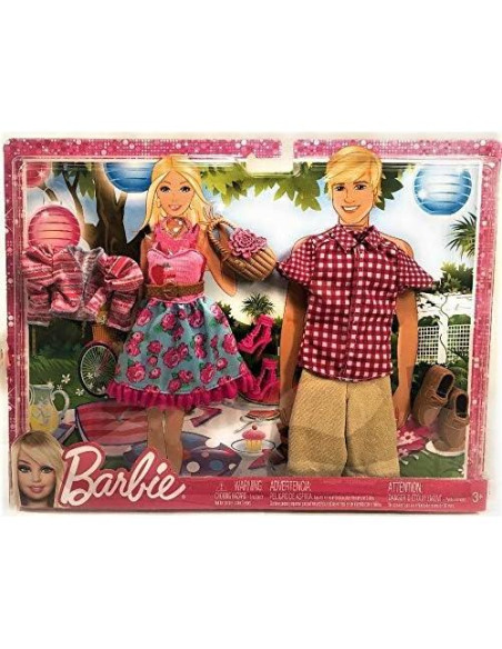 Set de Ropa de Moda Barbie y Ken Picnic X7864 - 3 años+