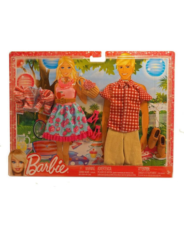 Set de Ropa de Moda Barbie y Ken Picnic X7864 - 3 años+