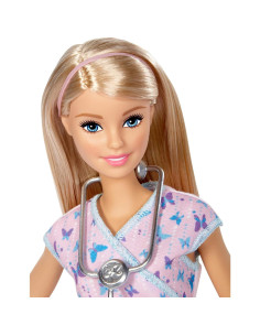 Muñeca Barbie Enfermera Mattel DVF57 con Estetoscopio 2