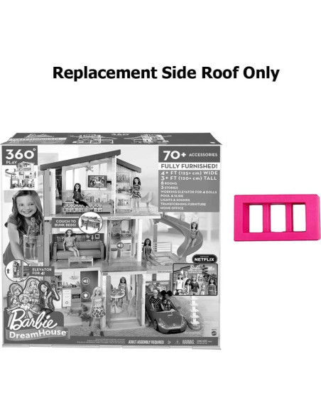 Techo Lateral Rosa de Repuesto Barbie FHY73 FHY74 Casa de Muñecas