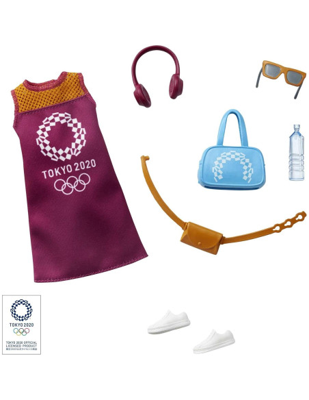 Paquete de Ropa Barbie Juegos Olímpicos Tokio 2020 con 6 Accesorios
