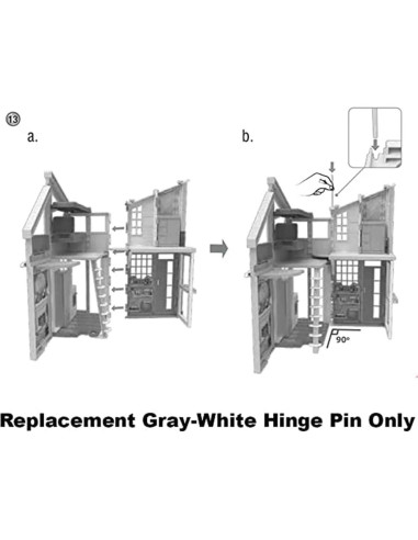 Pasador de Bisagra Gris-Blanco de Repuesto Barbie FXG57