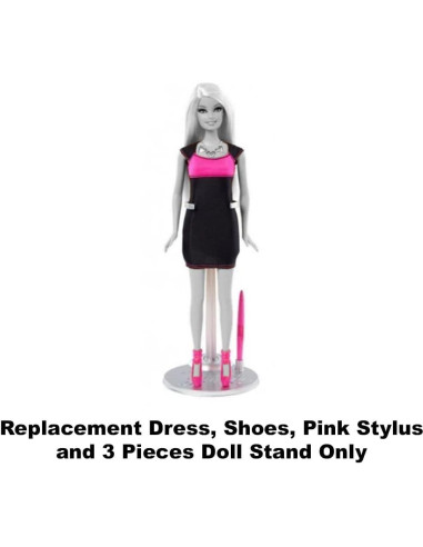 Piezas de Repuesto Barbie Y8178 - Vestido, Zapatos y Estilógrafo