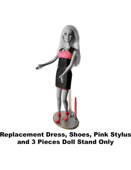Piezas de Repuesto Barbie Y8178 - Vestido, Zapatos y Estilógrafo