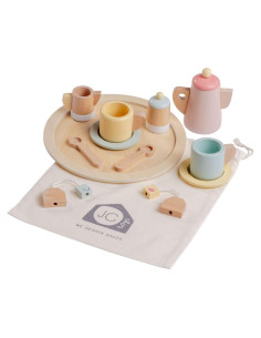 Set de té de madera real 12 piezas JC Toys Parfait