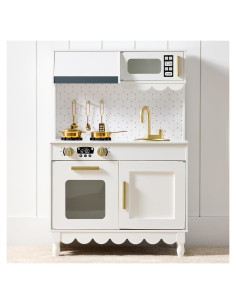 Cocina de Juguete de Madera Mejor Opción con Accesorios - Blanco